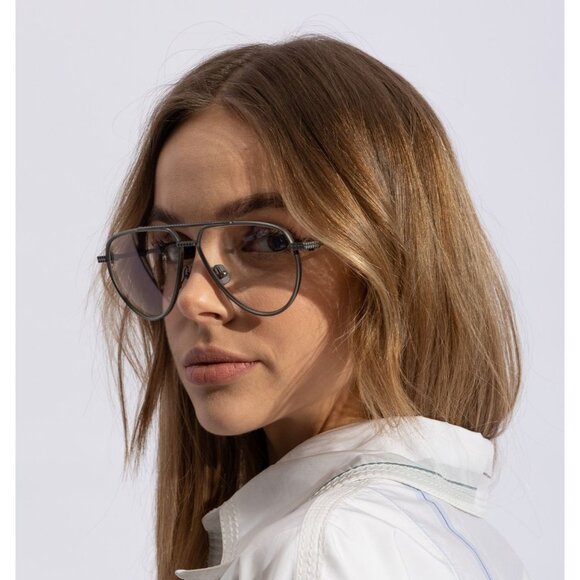 NEW VALENTINO EYEGLASSES STUD-II VLX-133B AVIATOR UNISEX SILVER EYEWEAR - Picture 2 of 5